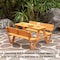Gardenised Kids Picnic Table, Stained, Chinese Fir Wood, 19.7 in H Overall QI004615 - alternate 8